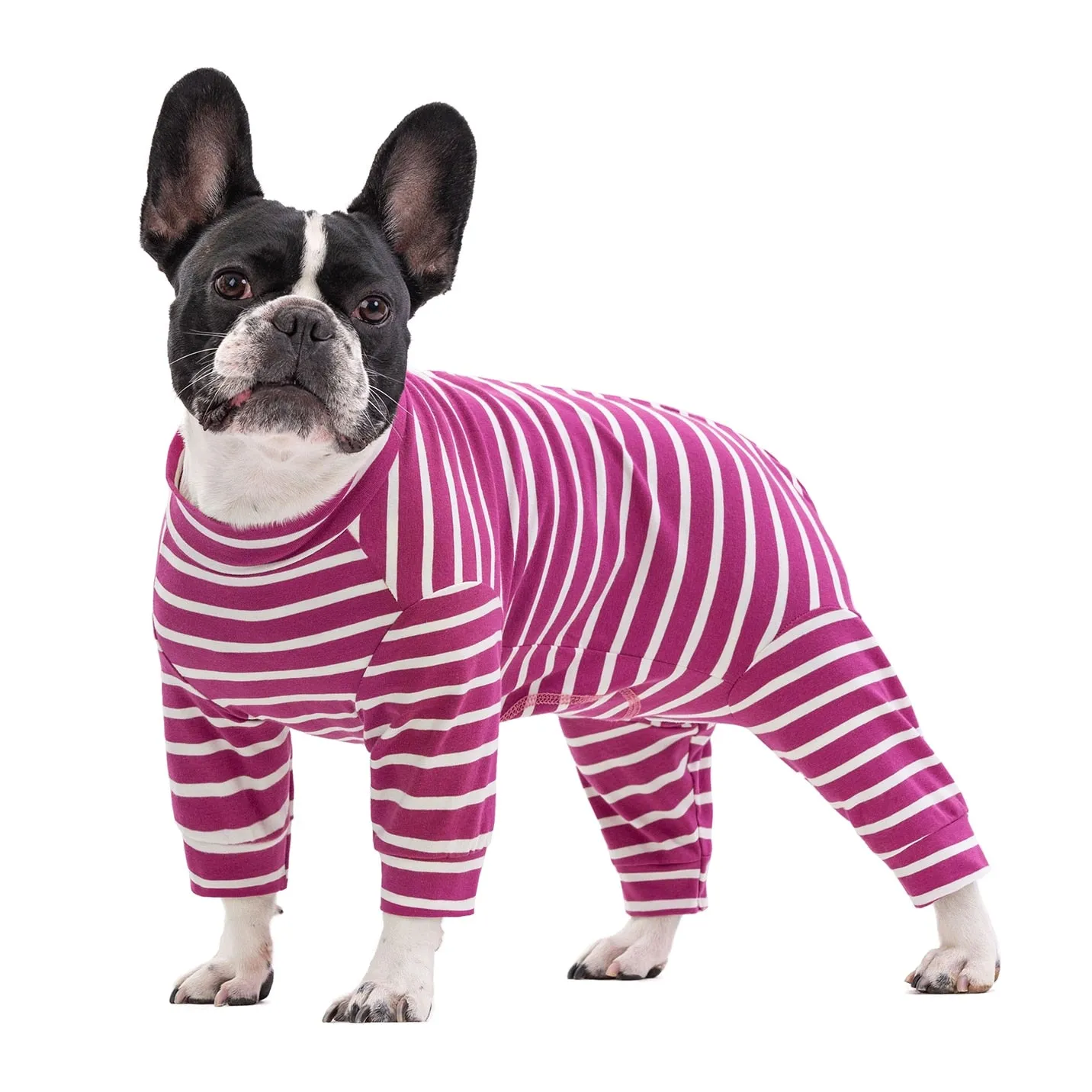 StripeNap French Bulldog Pajamas Stylish and Snug Striped Sleepwear