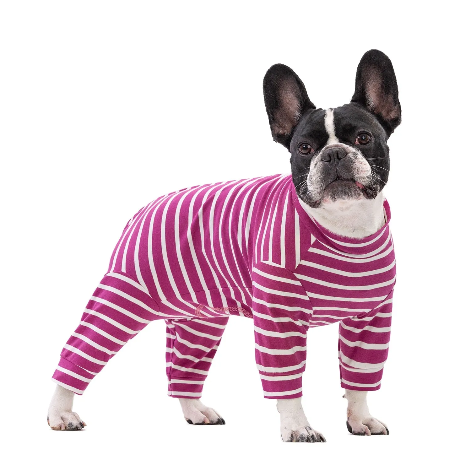 StripeNap French Bulldog Pajamas Stylish and Snug Striped Sleepwear