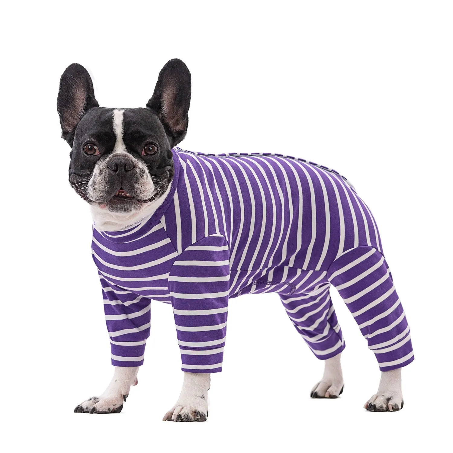 StripeNap French Bulldog Pajamas Stylish and Snug Striped Sleepwear