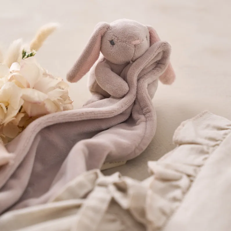 Taupe Lovie Bunny Security Blankie w/ Gift Box