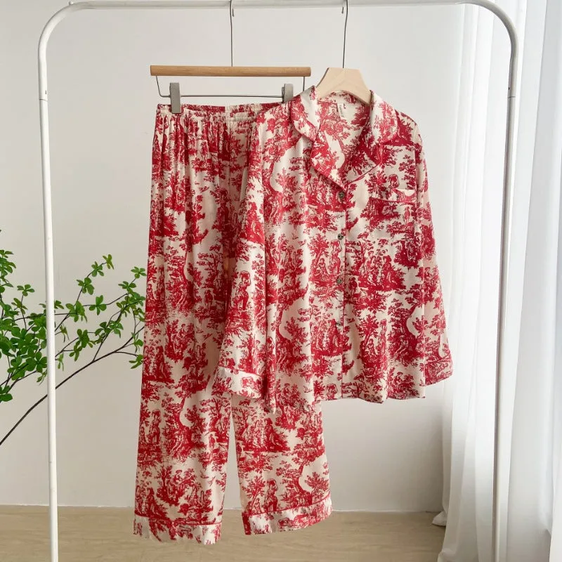 Toile Pajamas Trousers and Shirt