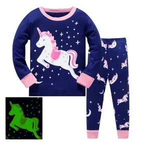 Unicorn Glow in the Dark pajama set