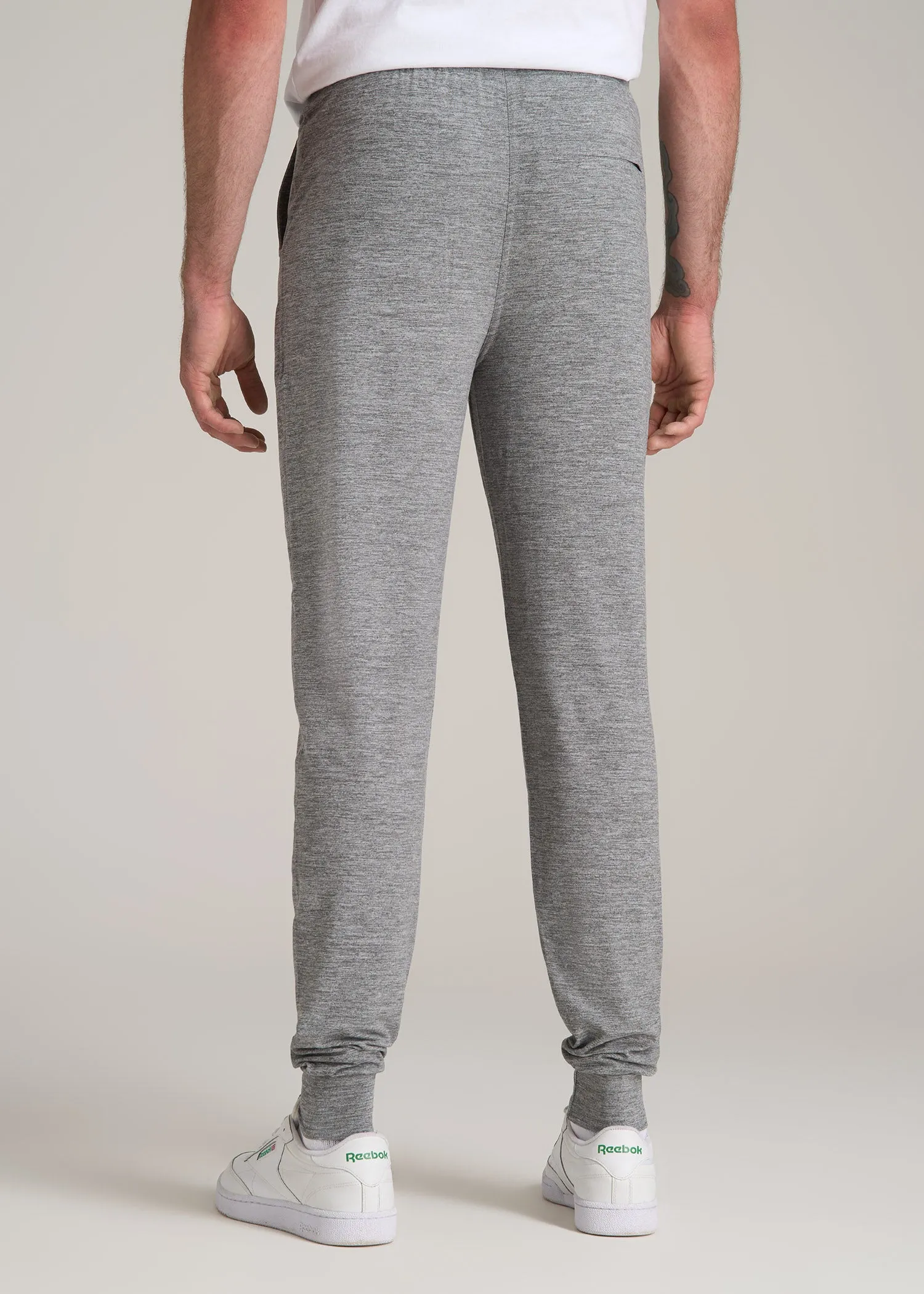 Weekender Stretch Lounge Joggers for Tall Men in Heathered Grey