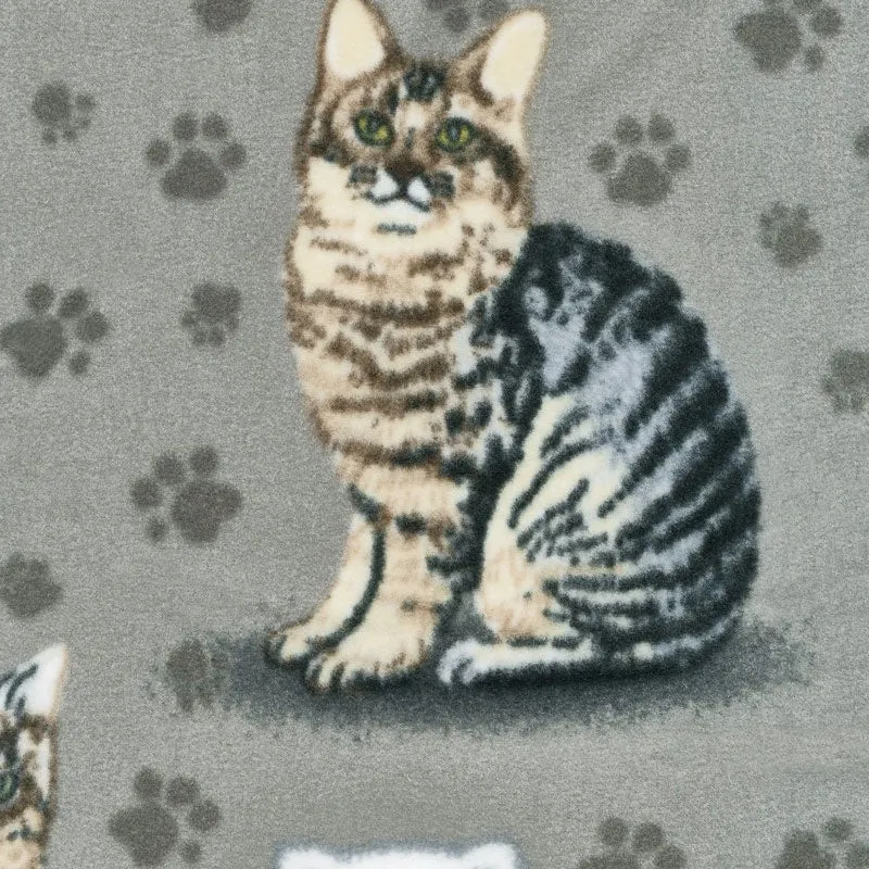 Winterfleece Prints Animals - Purrrfect Grey Fleece Yardage