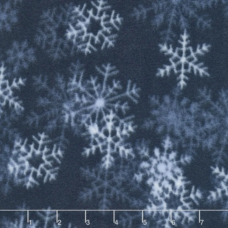 Winterfleece Prints Outdoor - Blizzard Dark Blue Fleece Yardage