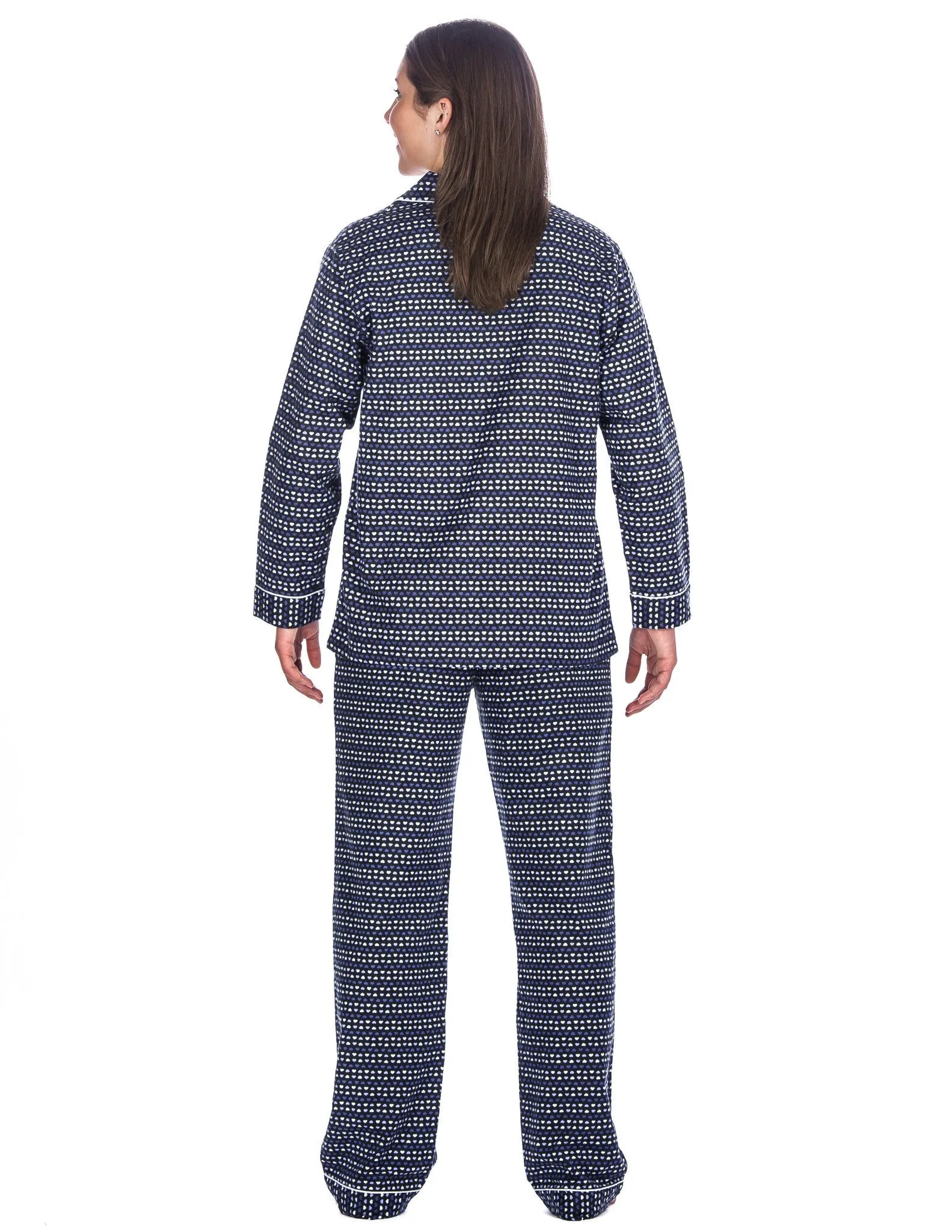 Womens 100% Cotton Flannel Pajama Sleepwear Set - Relaxed Fit