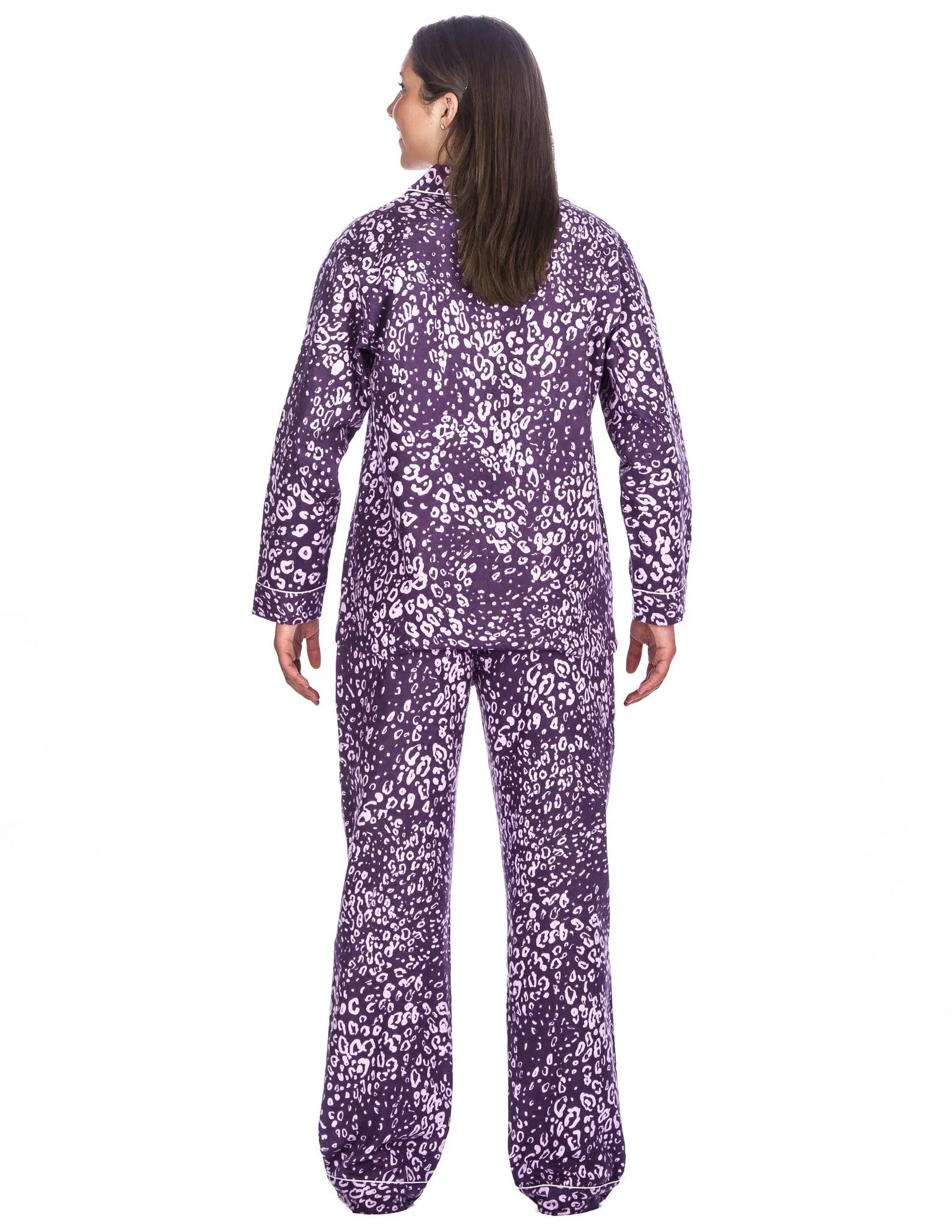 Womens 100% Cotton Flannel Pajama Sleepwear Set - Relaxed Fit